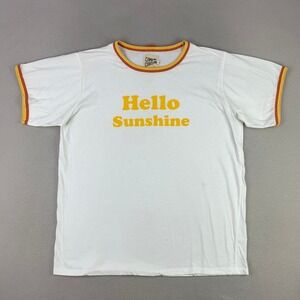 Camp Collection T-Shirt Adult XL Ringer Tee Hello Sunshine Retro Made in USA